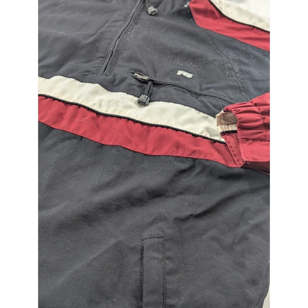 Rusty Surfboards Windbreaker Jacket Mens M Medium Black 1/4 Zip Hooded 00s Y2K